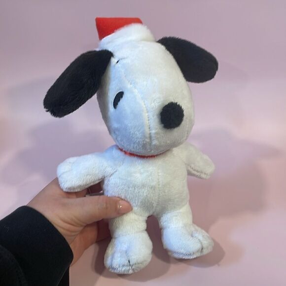 Peanuts Christmas Snoopy Black & White Dog w Christmas Hat Excellent Used Con… - Picture 5 of 7